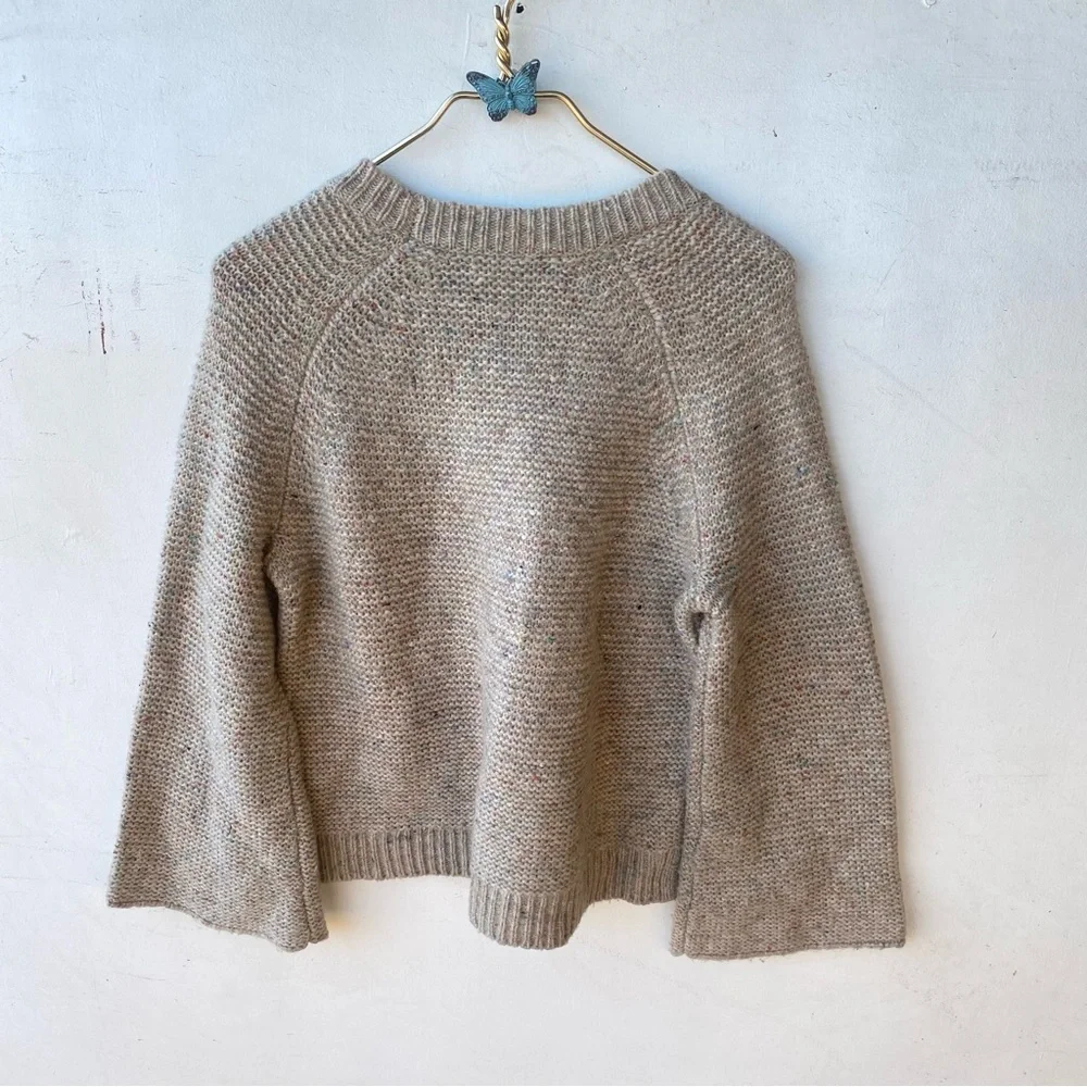 Madewell Flecked Wide Sleeves Pullover Sweater sz small - Picture 4 of 7